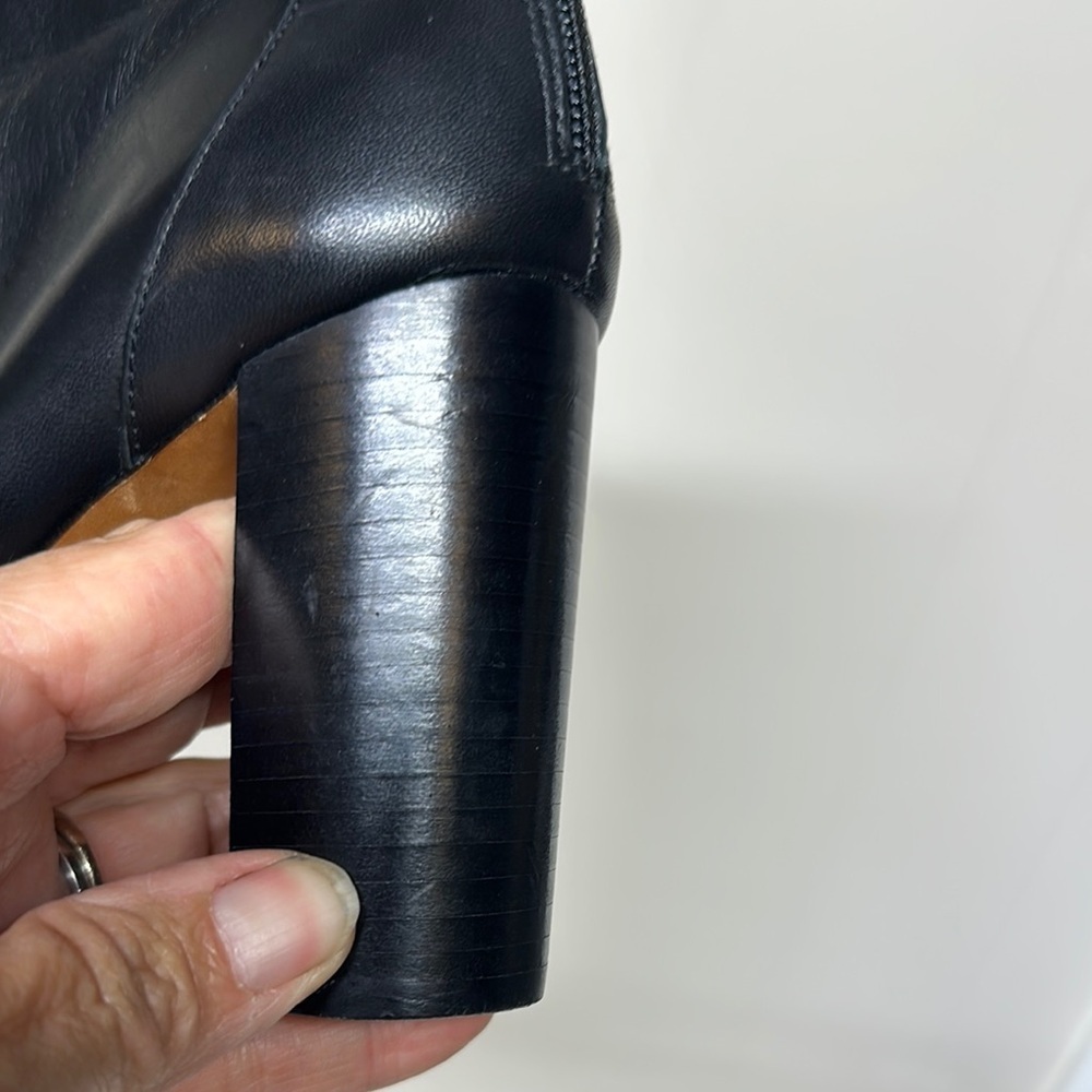 Coach Black Ankle Booties with Scalloped Trim - Picture 13 of 14